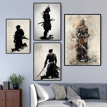 Poster e cópias quente blindado samurai japão anime arte arte arte quadros da parede lona para sala de estar decoração casa 2024 - compre barato