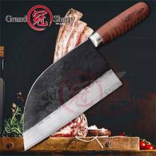 Cuchillo de Chef forjado a mano, herramienta para cortar carne y verduras, de acero al carbono, tradicional chino 2024 - compra barato