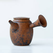 Bule de chá artesanal de cerâmica com alça lateral, estilo japonês conjunto de chá kung fu 2024 - compre barato