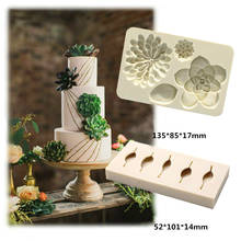 DIY Chocolates Cake Simulation Succulent Flower Plant Leaf Fondant Silicone Mold Diy Chocolate Decoration Cake Baking Mold 2024 - buy cheap