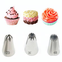 3PCS/lot Piping Icing Nozzle for Cream Pastry Stainless Steel Cake Cream Decoration Baking Too Fondant Cake Mold #2C #2D # 6B 2024 - buy cheap