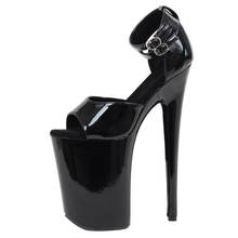 Sandalias de tacón alto de plataforma para hombre, zapatos sexys exóticos con plataforma de baile extremos, 23cm, color negro 2024 - compra barato