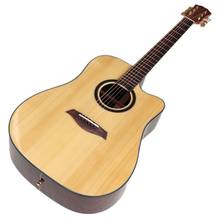 Guitarra acústica de Color Natural, 41 pulgadas, diseño de corte, tapa de abeto macizo, palisandro, parte trasera, alto brillo, 6 cuerdas, guitarra popular 2024 - compra barato