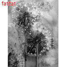 FATCAT Diy Diamond Painting Dandelion Full stone Embroidery Cross Stitch kit Rhinestone 5D Mosaic Decor black white art AE340 2024 - buy cheap