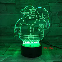 Luminária de led com 7 cores santa fé, lâmpada 3d de luz noturna com usb para crianças, luz para dormir 2024 - compre barato
