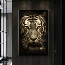 Black and White Tiger Animal Abstract Canvas Art Painting Posters and Prints Scandinavian Wall Picture for Living Room Decor 2024 - buy cheap