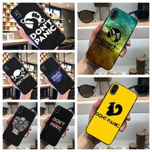 Don't Panic-funda de teléfono de ciencia ficción, carcasa suave negra para iPhone 11 Pro Max, 6, 7, 8plus, 5S, X, XS, XR, XSMax, Samsung s10 series 2024 - compra barato
