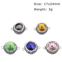 Wholesale Rhinestone Crystal Glass Charms Connectors Pendants for Jewelry Making DIY Necklace Bracelet Earrings Accessories 2024 - buy cheap