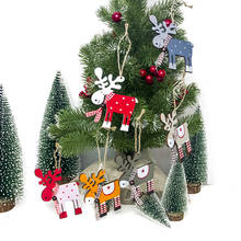 Pingente de madeira pintado de árvore de natal, decoração criativa de árvore de natal, decoração de natal para casa, 1 peça 2024 - compre barato
