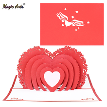 3D Heart Shaped Love Pop-Up Cards Wedding Invitation Valentines Day Card Anniversary Gift Card for wife husband Greeting Cards 2024 - buy cheap