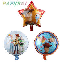 Disney Toy Story-globos de aluminio de 18 pulgadas, Woody, Buzz Lightyear, decoraciones para fiesta de cumpleaños de bebé, globo de helio, 10 Uds. 2024 - compra barato