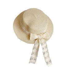 New Summer Hat for Girls Lace Bow Princess Bucket Hats Kids Outdoor Travel Beach Sun Straw Cap Panama Hat Children 1-4 Years 2024 - buy cheap