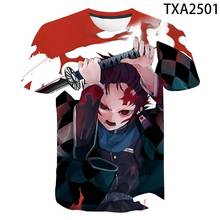 T camisa de anime demônio slayer kimetsu não yaiba cosplay t camisa das mulheres dos homens crianças kamado tanjirou nezuko espada t camisa legal t 2024 - compre barato
