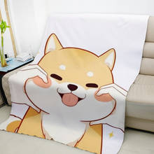 Cartoon Coge Dog Fleece Blanket Mat Bath Towel Nap Travel Home Sleep Bedroom Picnic Blanket Child Kid Gift 2024 - buy cheap