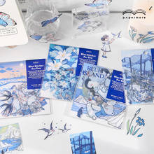 Pegatina de serie de Isla Azul de estética de 20 piezas, decoración de diario, álbum de recortes, suministros escolares de papelería DIY, venta al por mayor 2024 - compra barato