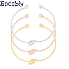Boosbiy Vintage Brand Bracelet for Women Gold/ Rose Gold /Silver Color Open Knotted Charms Bracelet Jewelry Valentines Gift 2024 - buy cheap