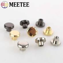 Meetee 10set 8/10mm Flat Bottom Screw Metal Buckle Button DIY Leather Bag Clothing Decor  Craft Sewing Accessories BD395 2024 - buy cheap