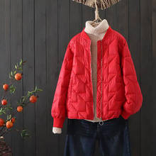 Зимняя одежда, Женская куртка-пуховик с хлопковой подкладкой, короткие пальто и куртки, осенняя теплая парка, легкая, плюс размер, для девушек 2024 - купить недорого