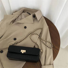 Элегантная женская сумка через плечо с цепочкой, сумка-мессенджер 2020, Новая модная женская маленькая квадратная сумка, черная сумка из искусственной кожи, сумки через плечо, кошелек 2024 - купить недорого