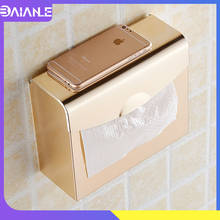 Toilet Paper Holder with Shelf Gold Aluminum Waterproof Paper Towel Dispenser Wall Mounted Toilet Roll Paper Tissue Storage Box 2024 - buy cheap