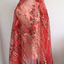 Saskia tecidos bordados flores 1 peça, tecido com aplique de renda africana vestido de casamento retalhos 2024 - compre barato