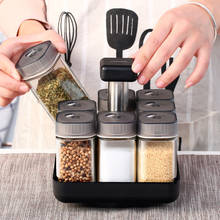 YOMDID Creative Glass Seasoning Bottles Rotating Seasoning Box Salt Pepper Shaker Condiments Storage Bottle Kitchen Gadgets 9pcs 2024 - buy cheap