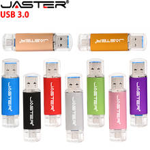 JASTER OTG 3.0 USB Flash Drive 128GB 64GB 32GB 16GB 8GB  Fast speed Pen Drive for Smart Phone/laptop Over 10PCS Free Custom Logo 2024 - buy cheap