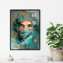 Abstract Masked Girl Canvas Poster Paintings Wall Art Prints Poster Living Room Decorative Paintings Wall Home Decor Unframed 2024 - buy cheap