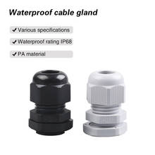 Conector de glándula de plástico de nailon impermeable, Cable IP68 PG7 para lavadora a prueba de agua PG13.5 PG16 PG19 PG21 de 3-6,5mm, 10 Uds. 2024 - compra barato