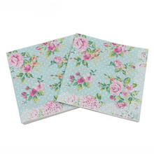 20pcs/lot 33cm Rose Grass Vintage Tissues Decoupage Napkins Paper Party Servilletas DIY Birthday Wedding Elegant Towels Decor 2024 - buy cheap