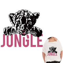 Jungle Leopard Black Pink Iron On Transfer For Clothing Animal Heat Transfer Stripes Patch Women Girl Thermo Stickers On t-Shirt 2024 - buy cheap