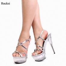 Rncksi женская свадебная Летняя обувь от производителя, продажа, на высоком каблуке 15 см, водонепроницаемые сандалии на платформе с ремешками для танцев 2024 - купить недорого