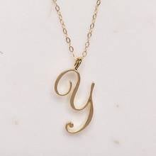 Cursive English letter Y name Sign fashion lucky Monogram pendant necklace alphabet Initial mother friend family gift jewelry 2024 - buy cheap