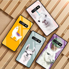Lama Llama Tempered Glass Phone Case For Samsung Galaxy S8 S9 S10 S20 PLUS J8 J6 J4 2018 NOTE 8 9 10 Cover Shell 2024 - buy cheap