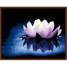 Lotus Painting By Numbers DIY kits Oil Picture For Adults Handmade Canvas Acrylic Paint For Drawing Coloring By Number Decor Art 2024 - buy cheap