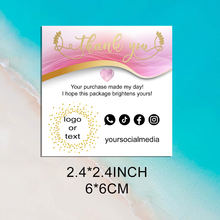 Custom MINI Rosegold Glitter Business Thank You Insert card Add LOGO Insert Car Packaging Thank You For Your Order 2024 - buy cheap