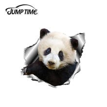 Jump Time 13cm x 11.7cm Panda Sticker Torn Metal Bumper Decal Funny Cute Car Sticker Window Trunk Animal 3D Car Styling 2024 - buy cheap