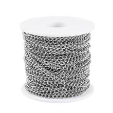 20m/roll 5x3.5x0.8mm 304 Stainless Steel Curb Chains with Plastic Spool for Jewelry Making DIY Women Men Bracelet Necklace 2024 - buy cheap