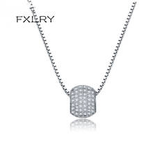 FXLRY New Design Fashion OL White Color Cubic Zircon Geometrical Round bead Necklaces For Girl To Gift Jewelry 2024 - buy cheap