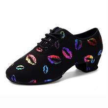 USHINE BD-47 New Color Lips Sneakers Teacher Training Shoes  Latin Ballroom Fitness Ballet Dance shoes Woman 2024 - buy cheap