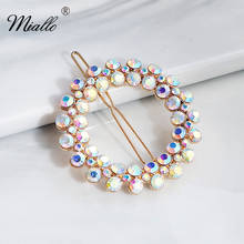 Miallo 2019 Newest Round Colorful Austrian Crystal Hair Clips Wedding Hairpins Bridal Hair Jewelry Headpieces Women Barrettes 2024 - buy cheap