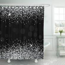 Star Shiny Silver on Diamond Glam Scatter Sparkle Particle Shower Curtain Waterproof Polyester Fabric 60 x 72 Inches with Hooks 2024 - buy cheap