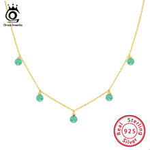 Женское Ожерелье ORSA, из стерлингового серебра 925 пробы с подвеской из натурального камня, 18 К 2024 - купить недорого