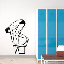 Jump Water Wall Decal Water Sport Swimmer Boy Swimming Pool Wall Waterproof Decor Vinyl Window Stickers Postural Art Mural M247 2024 - buy cheap