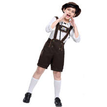 Boy Carnival Oktoberfest Costume Germany Bavarian Lederhosen Beerfest Outfit Cosplay Halloween Fancy Party Dress 2024 - buy cheap