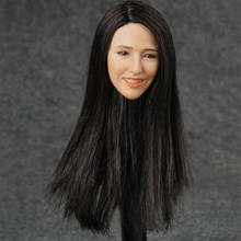 Красивая азиатская девушка в масштабе 1/6, с резьбой по голове из длинных волос для 12-дюймовой фигурки, скульптура женской головы 2024 - купить недорого