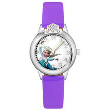 Reloj de pulsera con correa de cuero para niños y niñas, cronógrafo de cuarzo con diseño de dibujos animados, estilo de cristal, JK125 2024 - compra barato