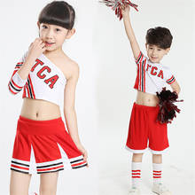 Fantasia de cheerlíder para performance em palco, uniforme escolar para meninas, saia universitária, ginástica para crianças 110-160cm 2024 - compre barato