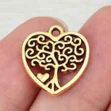 30 x Antique Gold Color Tree Heart Love Charms Pendants Beads for Necklaces Bracelets DIY Jewelry Making Findings 2024 - buy cheap