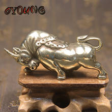 Brass Coins Bullfighting Figurines Miniatures Lucky Table Decorations Crafts Ornaments Copper Animal Bull Statues Home Decors 2024 - buy cheap